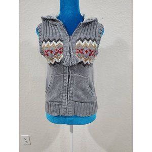 Arizona Gray Knit Hooded Vest Size S